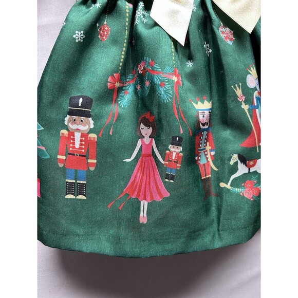 Bonnie Baby Girls 12 Month Christmas Dress + Shrug Green Velvet Nutcrackers Bow - Picture 2 of 9